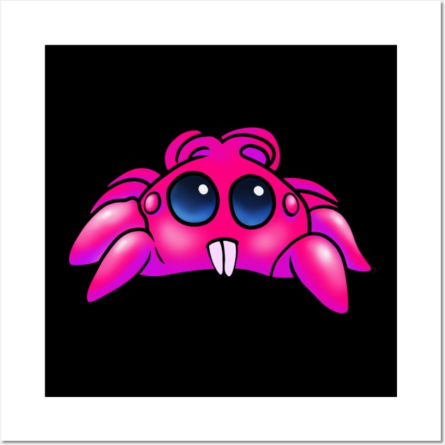 Cute Pink Spider With Crooked Teeth Wall Art by TWOintoA